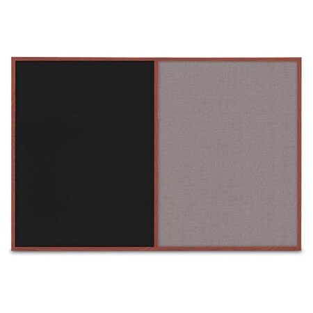 United Visual Products Slim Style Indoor Enclosed Corkboard, 42 UVRDS42SBH-SATIN-SURF